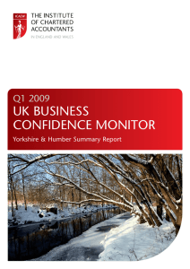 UK BUSINESS CONFIDENCE MONITOR Q1 2009 Yorkshire &amp; Humber Summary Report