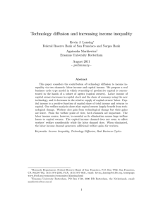 Technology di¤usion and increasing income inequality