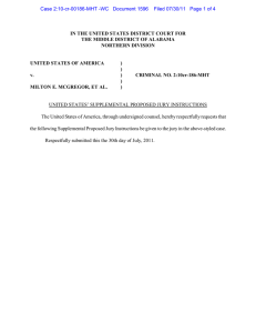 United States' Suppliment Proposed Jury Instructions
