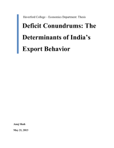 Deficit Conundrums: The Determinants of India’s Export Behavior