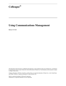 Using Communications Management