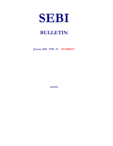 SEBI BULLETIN January 2016   VOL. 14 NUMBER 1