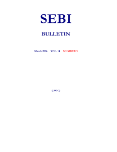 SEBI BULLETIN March 2016     VOL. 14 NUMBER 3