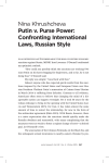 Nina Khrushcheva Putin v. Purse Power: Confronting International Laws, Russian Style