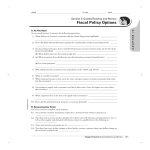 Fiscal Policy Options Section 2: Guided Reading and Review CHAPTER 15