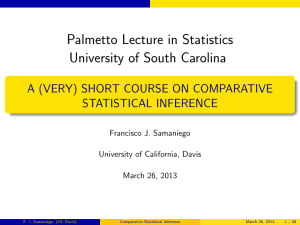 March 26, 2013 Palmetto Lecture on Comparative Inference