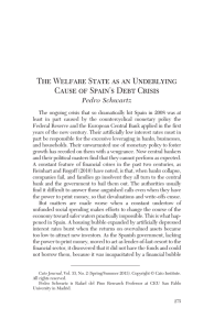 The Welfare State as an Underlying Cause of Spain’s Debt Crisis