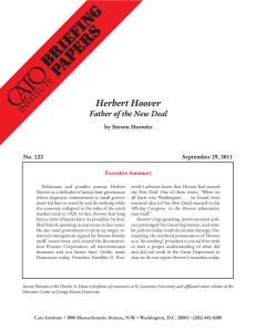 Herbert Hoover Father of the New Deal by by Steven Horwitz