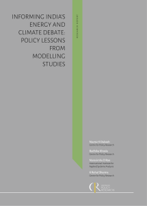 INFORMING INDIA’S ENERGY AND CLIMATE DEBATE: POLICY LESSONS