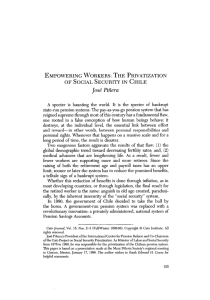 José Piñera WORKERS: THE PRIVATIZATION OF SOCIAL SEcuRrn~ IN CHILE