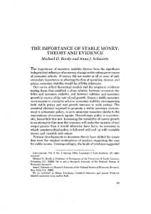 THE IMPORTANCE OF STABLE MONEY: THEORY AND EVIDENCE