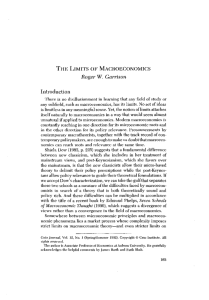 Roger W. Garrison THE LIMITS OF MACROECONOMICS