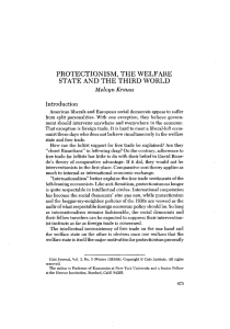 STATE AND THE THIRD WORLD PROTECTIONISM, THE WELFARE Melvyn Krauss Introduction
