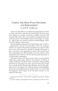 Unions, the High-Wage Doctrine, and Employment Lowell E. Gallaway