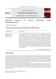 Management &amp; Engineering Empirical Analysis of