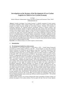 Investigation on the Strategy of the Development of Low-Carbon