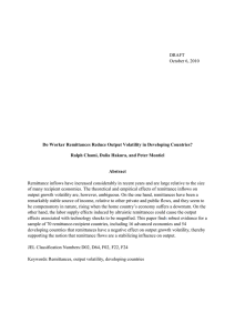 DRAFT Do Worker Remittances Reduce Output Volatility in Developing Countries?