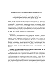 The Influences of WTO to International Direct Investment