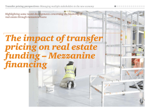 The impact of transfer pricing on real estate funding – Mezzanine financing