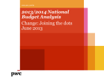 2013/2014 National Budget Analysis Change: Joining the dots June 2013