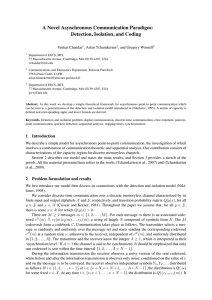 A Novel Asynchronous Communication Paradigm: Detection, Isolation, and Coding