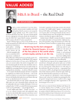 B M&amp;A in Brazil – the Real Deal? VALUE ADDED