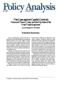 The Case against Capital Controls Free-Trade Argument Executive Summary