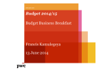 Budget 2014/15 Budget Business Breakfast Francis Kamulegeya 13 June 2014