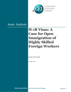 H-1B Visas: A Case for Open Immigration of Highly Skilled