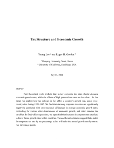 Tax Structure and Economic Growth  Young Lee and Roger H. Gordon