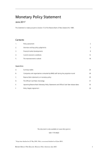 Monetary Policy Statement June 2011 Contents