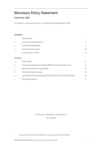 Monetary Policy Statement September 2008 Contents