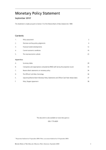 Monetary Policy Statement September 2010 Contents