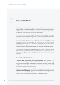 EXECUTIVE SUMMARY Transformations for Sustainable Development