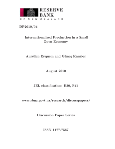 DP2010/04 Internationalised Production in a Small Open Economy Aur´