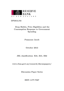DP2013/03 Deep Habits, Price Rigidities and the Consumption Response to Government Spending