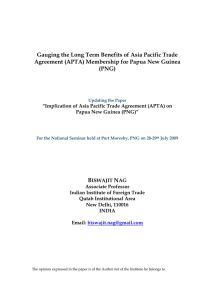 Gauging the Long Term Benefits of Asia Pacific Trade (PNG)
