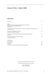 Volume 72 No. 1, March 2009 Contents