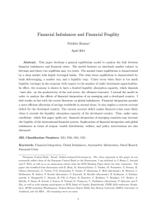 Financial Imbalances and Financial Fragility Frédéric Boissay April 2011