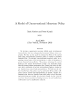 A Model of Unconventional Monetary Policy Mark Gertler and Peter Karadi NYU