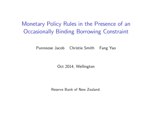 Monetary Policy Rules in the Presence of an Punnoose Jacob Christie Smith