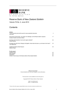 Bulletin Contents Volume 76 No. 2, June 2013