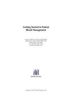 Getting Started in Patient Blood Management