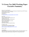 Vt Green Tax Shift Working Paper Executive Summary