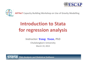 Introduction to Stata for regression analysis Instructor: , PhD