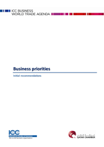 Business priorities Initial  recommendations