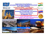 Thailand Experience on Developing of Sustainable and Inclusive Transport Development 29 September 2014