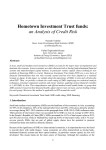 Hometown Investment Trust funds: an Analysis of Credit Risk