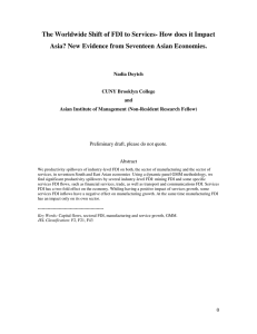 The Worldwide Shift of FDI to Services- How does it... Asia? New Evidence from Seventeen Asian Economies.