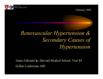 Renovascular Hypertension & Secondary Causes of Hypertension